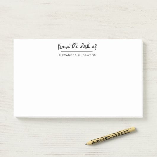 Van het bureau van Simple Script Persoonlijke naam Post-it® Notes (Op bureau)