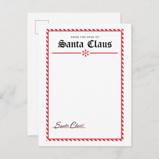 Van het bureau van Sinterklaas Briefkaart (Voorkant / Achterkant)