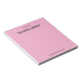 Van het bureau van uw naam Lichtroze en zwart Notitieblok (Schuin)