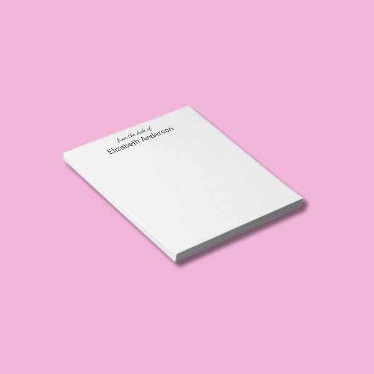 Van het bureau van Witte en Zwarte Naam Sjabloon Notitieblok