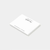 Van het bureau van zwart-wit script Jouw naam Post-it® Notes (Schuin)
