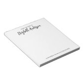 Van het bureau van zwart-wit Script Signature Notitieblok (Schuin)