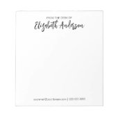 Van het bureau van zwart-wit Script Signature Notitieblok (Voorkant)