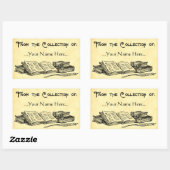 Van het Collectie van de Oude Quill Bookplaat van  Rechthoekige Sticker (Vel)