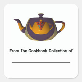 Van het Collectie van het Koekboek van Referentie Vierkante Sticker
