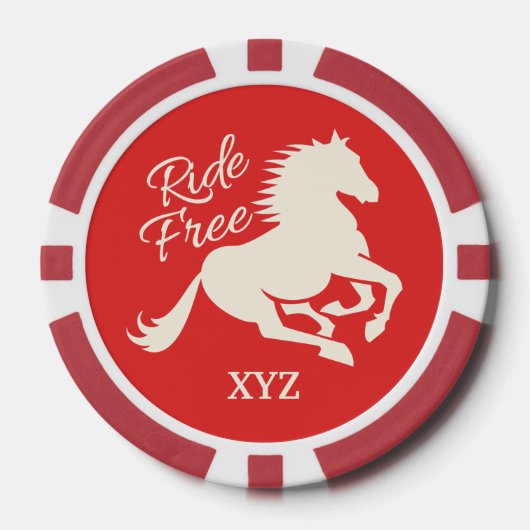 Van het de douanekleur & monogram van de rit Vrije Poker Chips (Voorkant)
