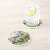 Van het de drinkonderzetter van het zandsteen het onderzetter (Zijkant)