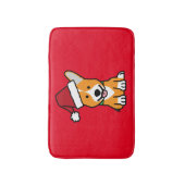 Van het de hondpuppy van Corgi pet van de Kerstman Badmat (Voorkant Verticaal)