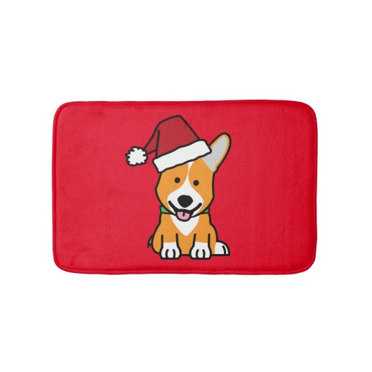 Van het de hondpuppy van Corgi pet van de Kerstman Badmat (Voorkant)