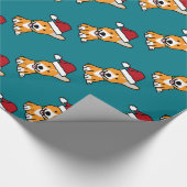 Van het de hondpuppy van Corgi pet van de Kerstman Cadeaupapier (Hoek)
