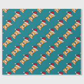 Van het de hondpuppy van Corgi pet van de Kerstman Cadeaupapier (Vlak)