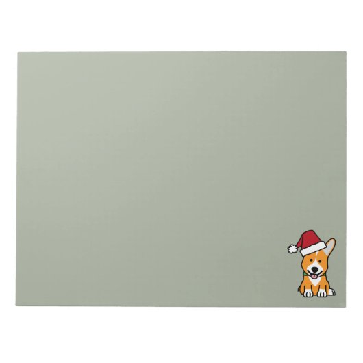 Van het de hondpuppy van Corgi pet van de Kerstman Notitieblok (Voorkant)