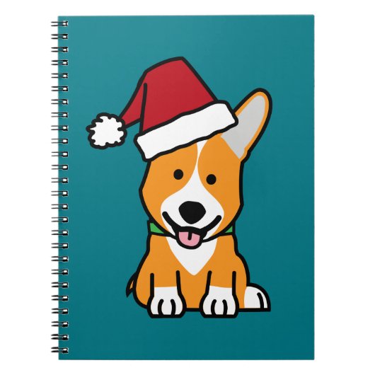 Van het de hondpuppy van Corgi pet van de Kerstman Notitieboek (Voorkant)