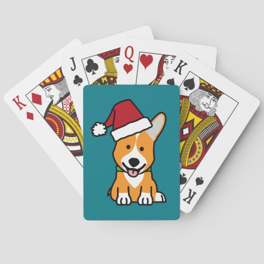 Van het de hondpuppy van Corgi pet van de Kerstman Pokerkaarten (Achterkant)