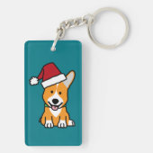 Van het de hondpuppy van Corgi pet van de Kerstman Sleutelhanger (achterkant)