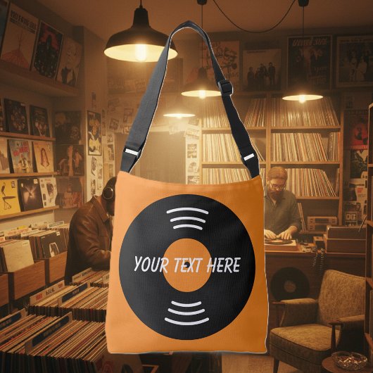 Van het de muziek vinylverslag van de douane dwars crossbody tas