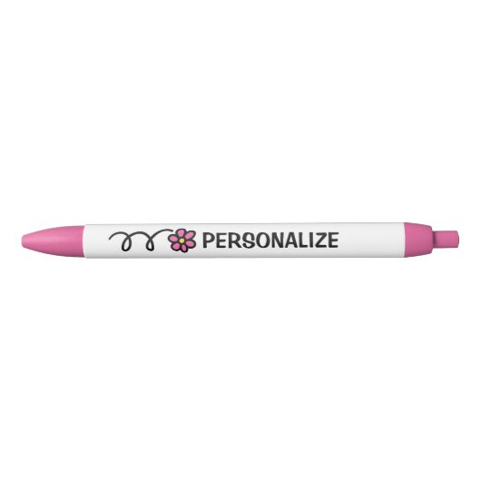 Van het de naam de leuke girly roze madeliefje van blauwe inkt pen (Voorkant)
