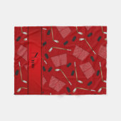 Van het de naam de rode hockey van de douane fleece deken (Voorkant (Horizontaal))