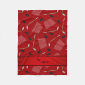 Van het de naam de rode hockey van de douane fleece deken (Voorkant)