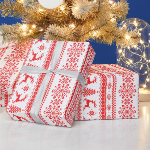 Van het de sweater rood eerlijk eiland van cadeaupapier