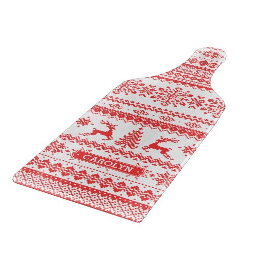 Van het de sweater rood eerlijk eiland van snijplank (Hoek)