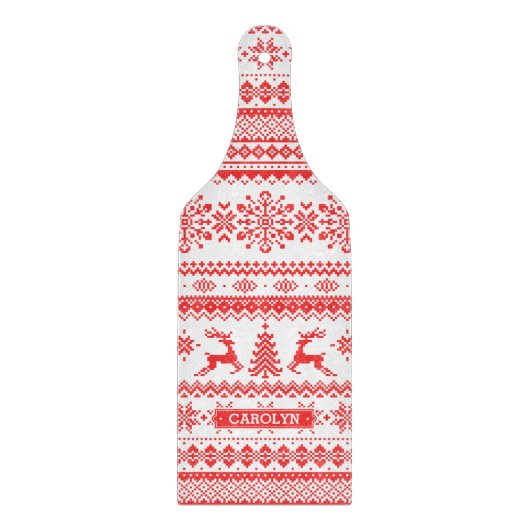 Van het de sweater rood eerlijk eiland van snijplank (Voorkant)