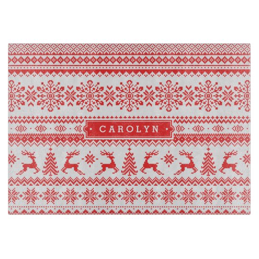 Van het de sweater rood eerlijk eiland van snijplank (Voorkant)