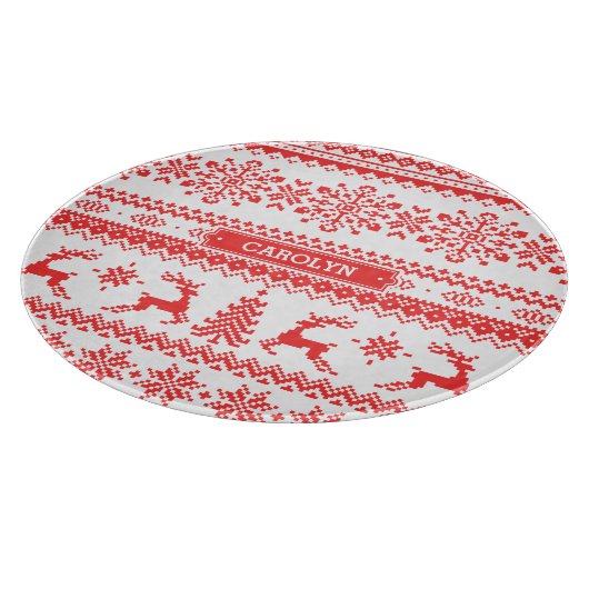 Van het de sweater rood eerlijk eiland van snijplank (Hoek)