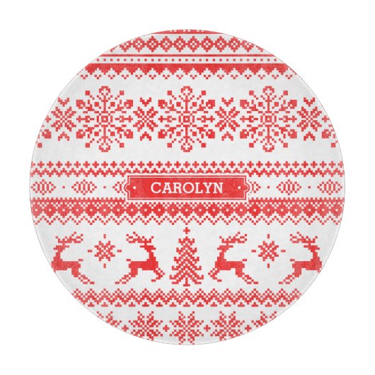 Van het de sweater rood eerlijk eiland van snijplank (Voorkant)