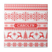 Van het de sweater rood eerlijk eiland van tegeltje (Voorkant)