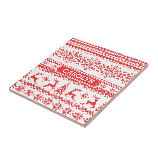 Van het de sweater rood eerlijk eiland van tegeltje (Zijkant)