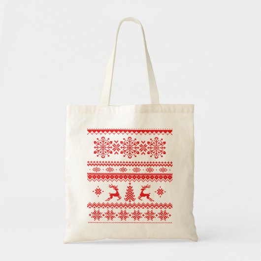 Van het de sweater rood eerlijk eiland van tote bag (Voorkant)