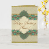 Van het de verenlijst van de pauw de kaart (Gele Bloem)