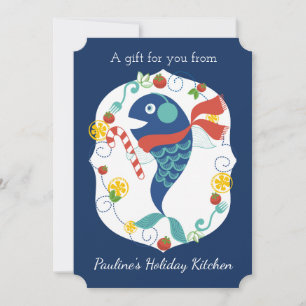 Van het de vissensnoep van Kerstmis van de het Feestdagenkaart