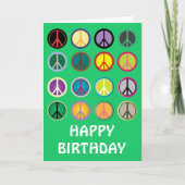 Van het de vredesteken van Hippy de jaren Kaart (Voorkant)