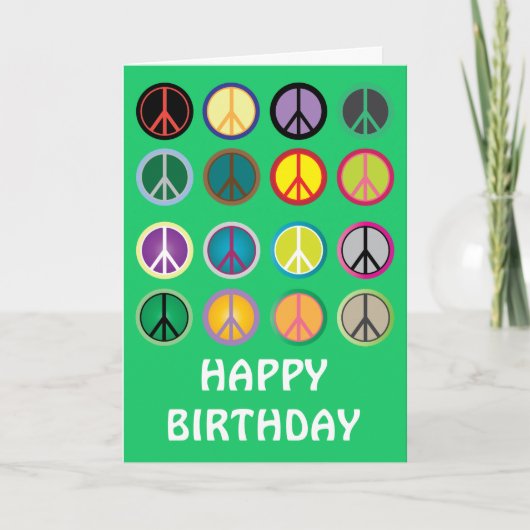 Van het de vredesteken van Hippy de jaren Kaart (Voorkant)