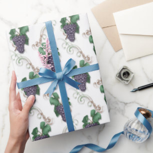 Van het de wijnpatroon van de druif het cadeaupapier