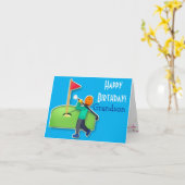 Van het emojigolf van de neef de blauwe gelukkige kaart (Gele Bloem)