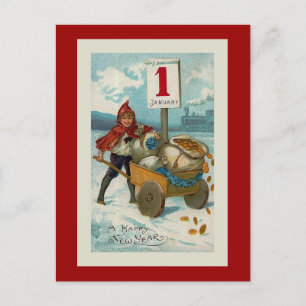 Van het "gelukkige Nieuwjaar" het Wenskaart Feestdagenkaart