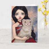 Van het "gevleugelde Fret" het Wenskaart Kaart (Gele Bloem)