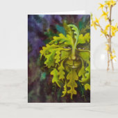 Van het "groene Man" de wenskaarten….voor op om Kaart (Gele Bloem)