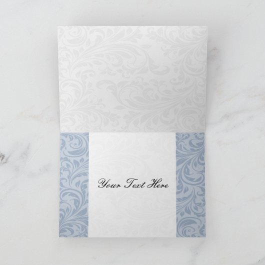 Van het het damastFAUX lint van de marine de Bedankkaart (Binnen)