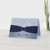 Van het het damastFAUX lint van de marine de Bedankkaart (Voorkant)