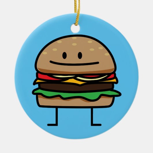 Van het het gehaktRundvlees van de Hamburger van Keramisch Ornament (Voorkant)