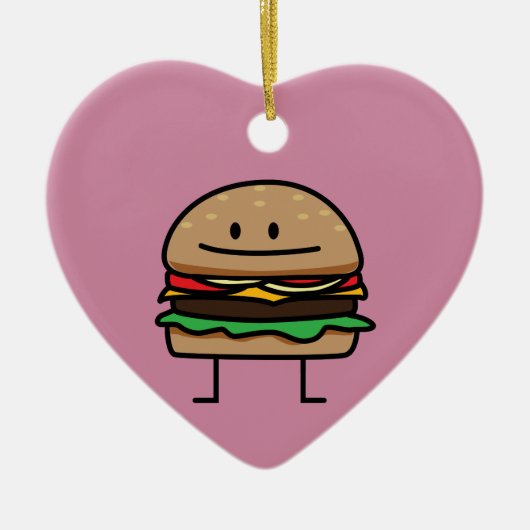 Van het het gehaktRundvlees van de Hamburger van Keramisch Ornament (Voorkant)