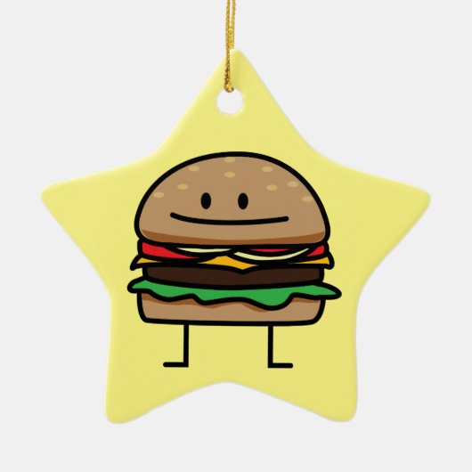 Van het het gehaktRundvlees van de Hamburger van Keramisch Ornament (Voorkant)