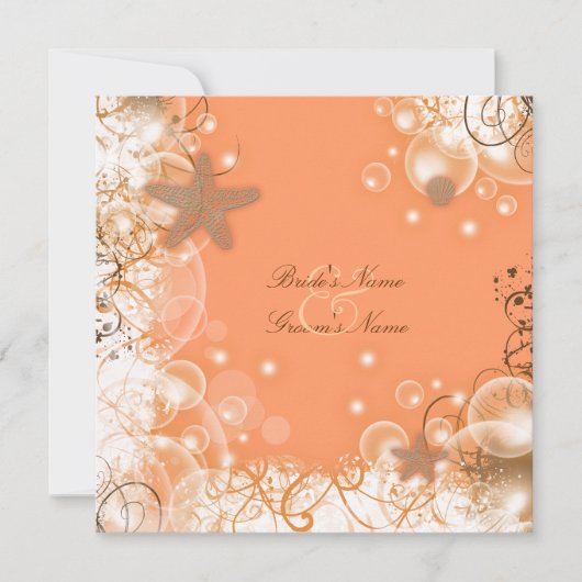 Van het het huwelijksthema ~ van het strand kaart (Voorkant)