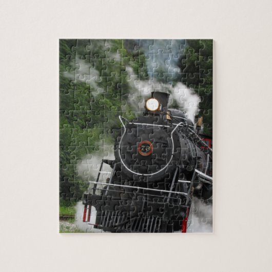 van het het spoorstation van de treinstoom het legpuzzel (Verticaal)