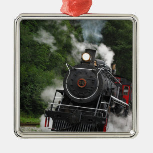 van het het spoorstation van de treinstoom het metalen ornament