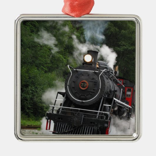 van het het spoorstation van de treinstoom het metalen ornament (Voorkant)